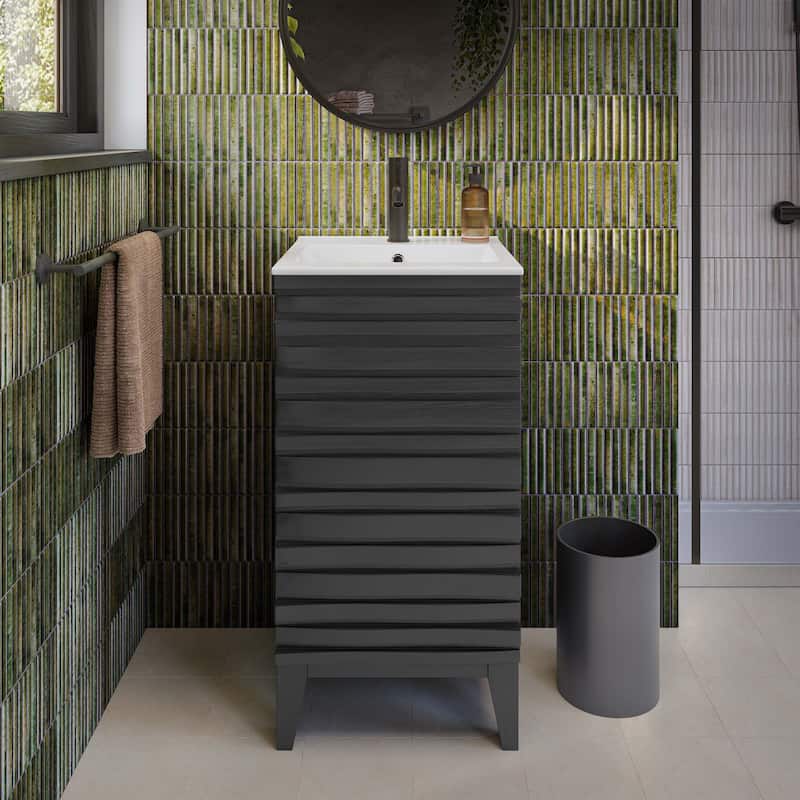 Cascade 18" Bathroom Vanity In Black