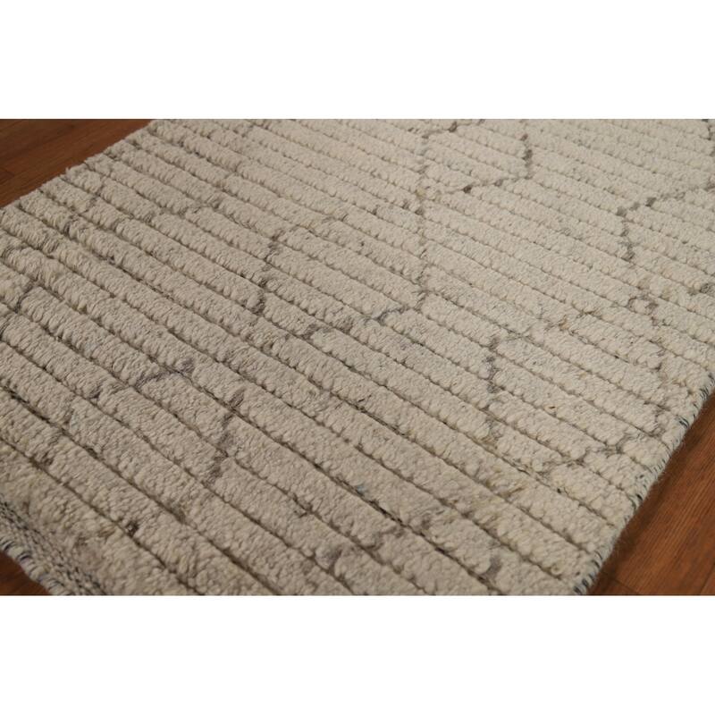 Moroccan Indian Accent Rug Handmade Geometric Wool Carpet - 2'0"x 3'0"