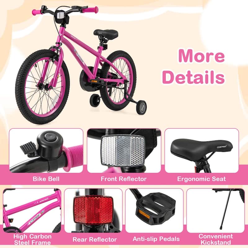 Costway 14/16/18-Inch Kid’s Bike for 4-7 Years Old with Adjustable - See Details