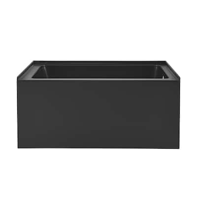 Lausanne 48" X 32" Right-Hand Drain Alcove Bathtub With Apron In Matte Black - 32x48 Right