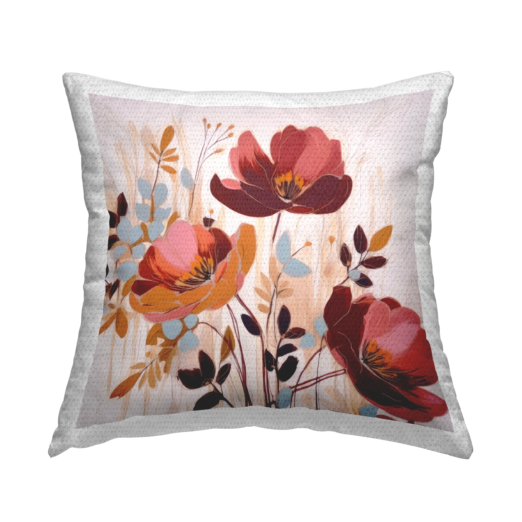 Stupell Bold Red Poppies Printed Outdoor Throw Pillow Design by Lazar Studio