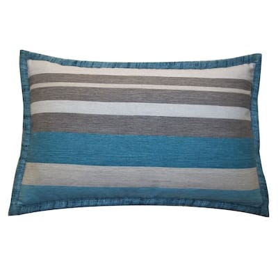 Jiti Indoor Horizontal Striped Patterned Cotton Rectangle Lumbar Pillows Cushion for Sofa Chair 12 x 20