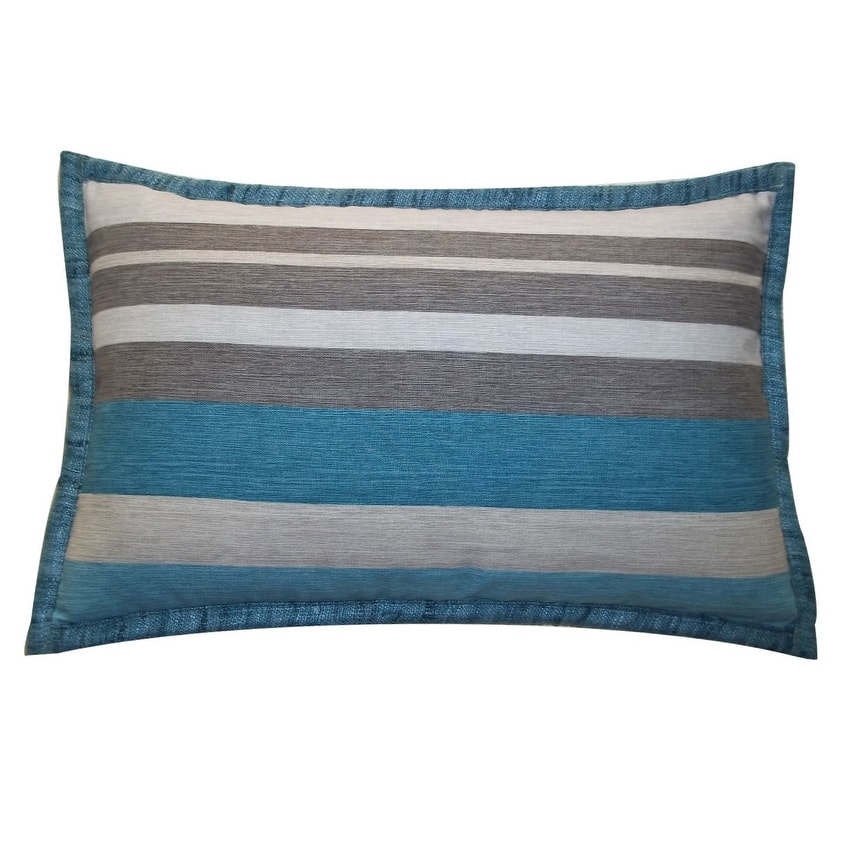 Jiti Indoor Horizontal Striped Patterned Cotton Rectangle Lumbar Pillows Cushion for Sofa Chair 12 x 20