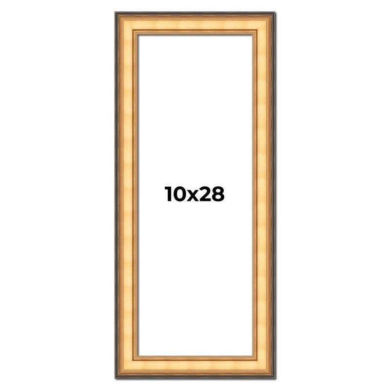 10x28 Frame Gold Plein Aire Solid Wood Picture Frame Width 2 Inches |