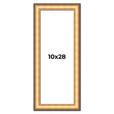 10x28 Frame Gold Plein Aire Solid Wood Picture Frame Width 2 Inches |