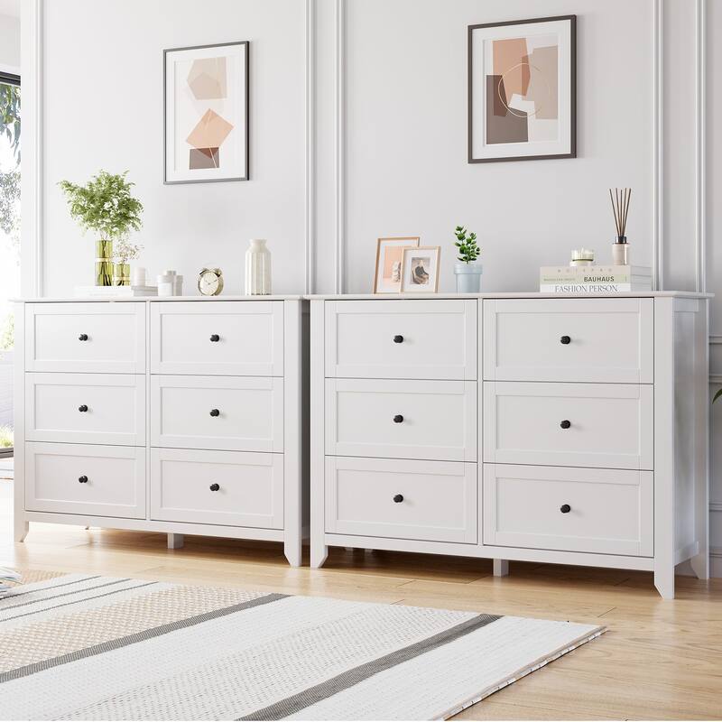 5/6 Drawer Dresser for Bedroom, Dresser with Deep Drawers & Metal Knobs, Modern Wooden Chests of Drawers