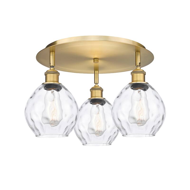 Innovations Lighting Waverly - 3 Light 18" Flush Mount - Brushed Brass