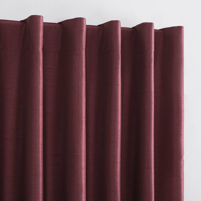 Sun Zero Evelina Faux Dupioni Silk Blackout Curtain Panel, Single Panel