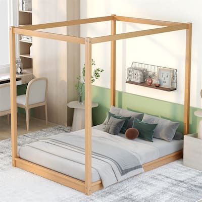 Merax Canopy Platform Bed with Support Legs