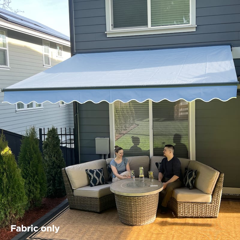 ALEKO Fabric Replacement for 16 x 10 feet Retractable Patio Awning Sky Blue