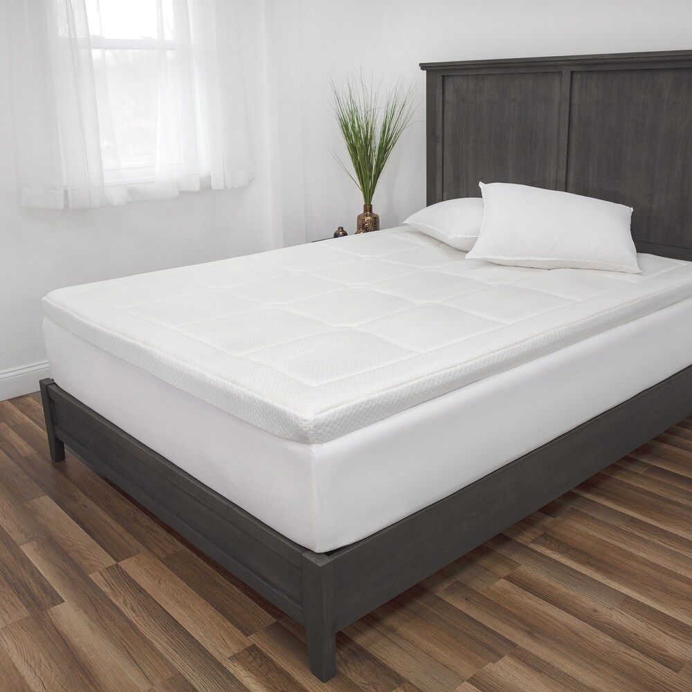 Soft Sleeper Gel Infused Queen Size 3 inch Thick Memory Foam Mattress Pad Topper 