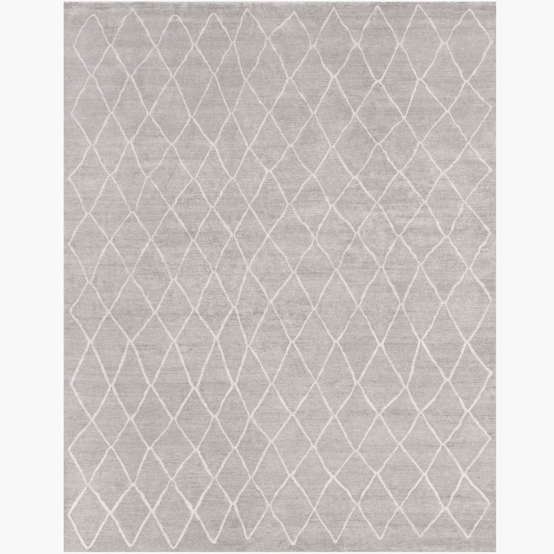 Ben Soleimani Arlequin New Zealand Wool and Viscose Hand-Knotted Rug - 8' x 10' - Grey