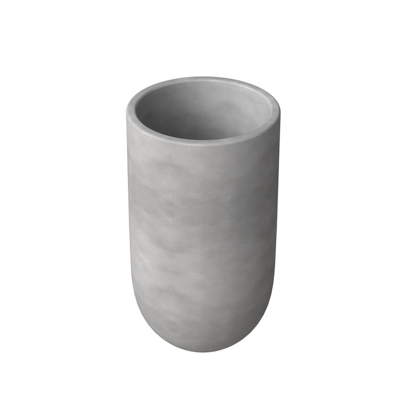 Topiary 3-Piece Modern Cylinder Fiberstone and MgO Clay Planter Set w Drainage Holes for Indoor Outdoor Home Office Garden Porch
