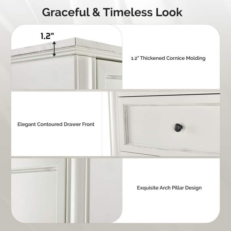 MDF Spray Paint Five-Drawer Cabinet (1Pc)