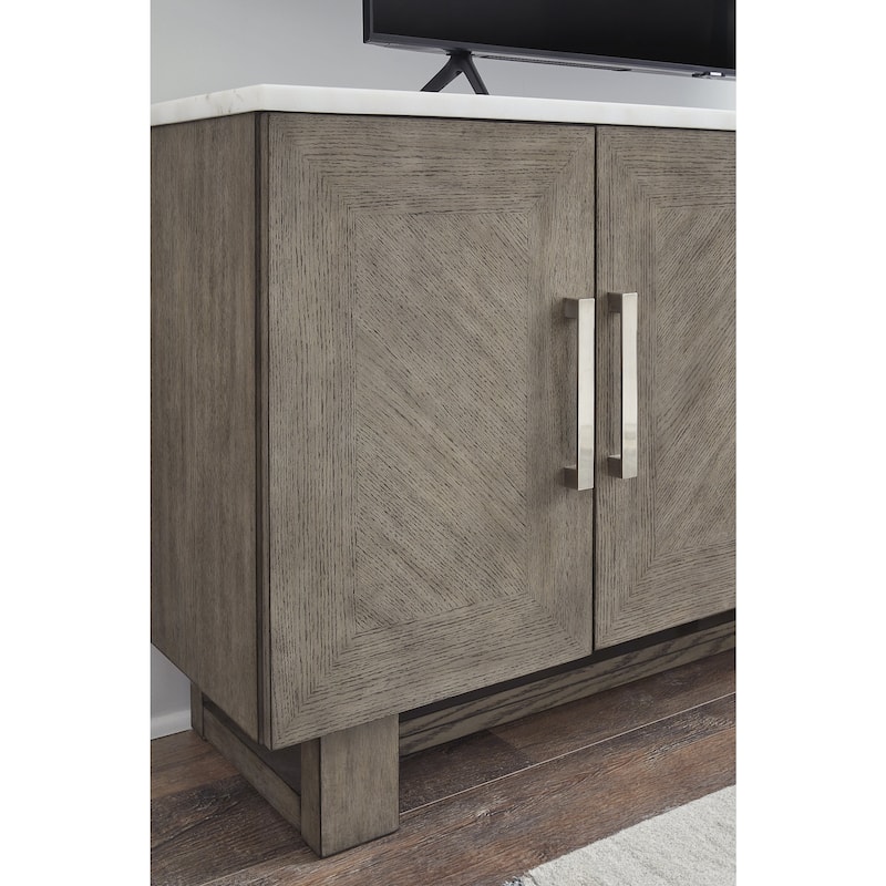 Signature Design by Ashley Loyaska White/Brown 68" TV Stand for TVs up to 78" - 68" W x 16.13" D x 32.38" H