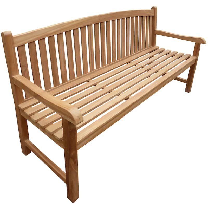 Seven Seas Teak Buenos Aires Oval Outdoor Teak Wood Patio Bench, 6 Foot