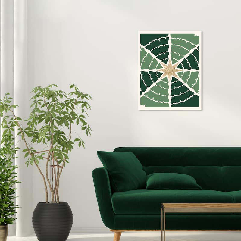 Wynwood Studio Canvas Holiday and Seasonal Star in the center Glam Green Glam Wall Art Canvas Print - 20 x 24