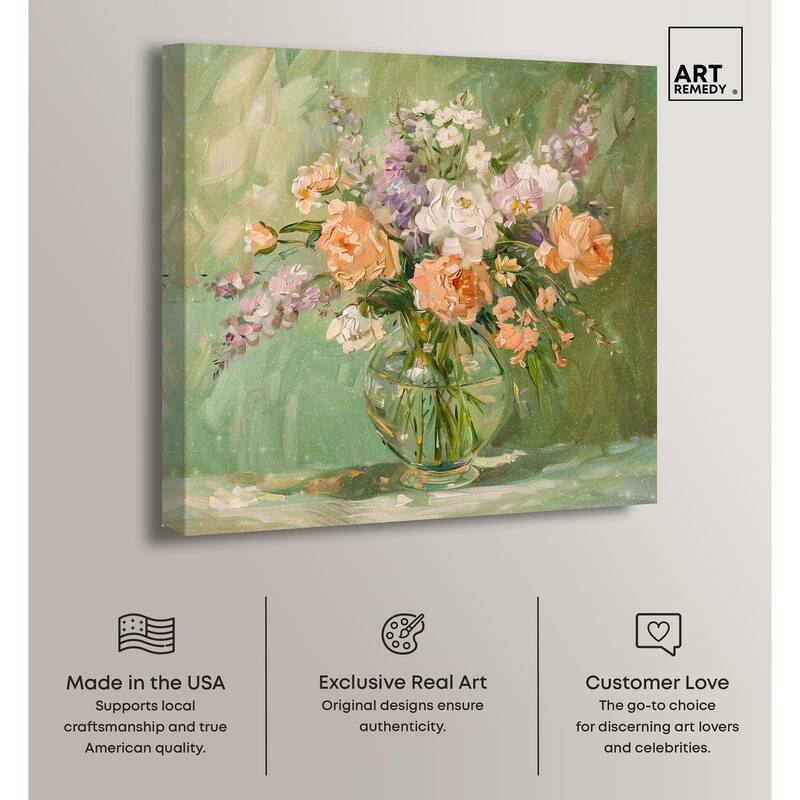 Vase and Greenery Canvas by Art Remedy, Gallery Wrapped