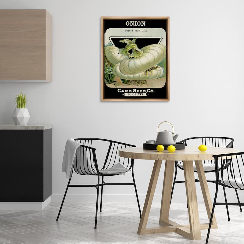 Stupell Vintage Garden Onion Framed Floater Canvas Wall Art Design By Lil' Rue