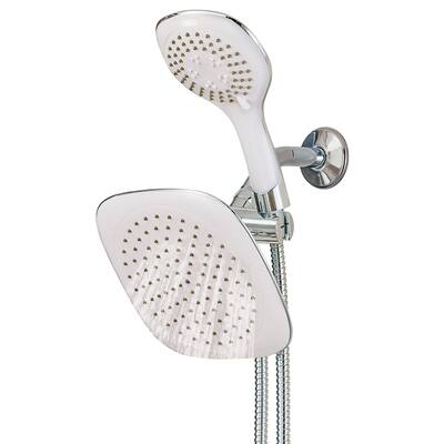 Dual Rainfall Multi Functional Removable Shower Head - 7.63 x 2.75 x 7.63