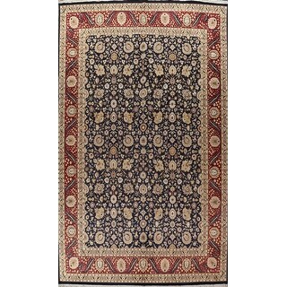 Vegetable Dye Floral Tabriz Oriental Area Rug Hand-knotted Wool Carpet - 9'10" x 14'7"