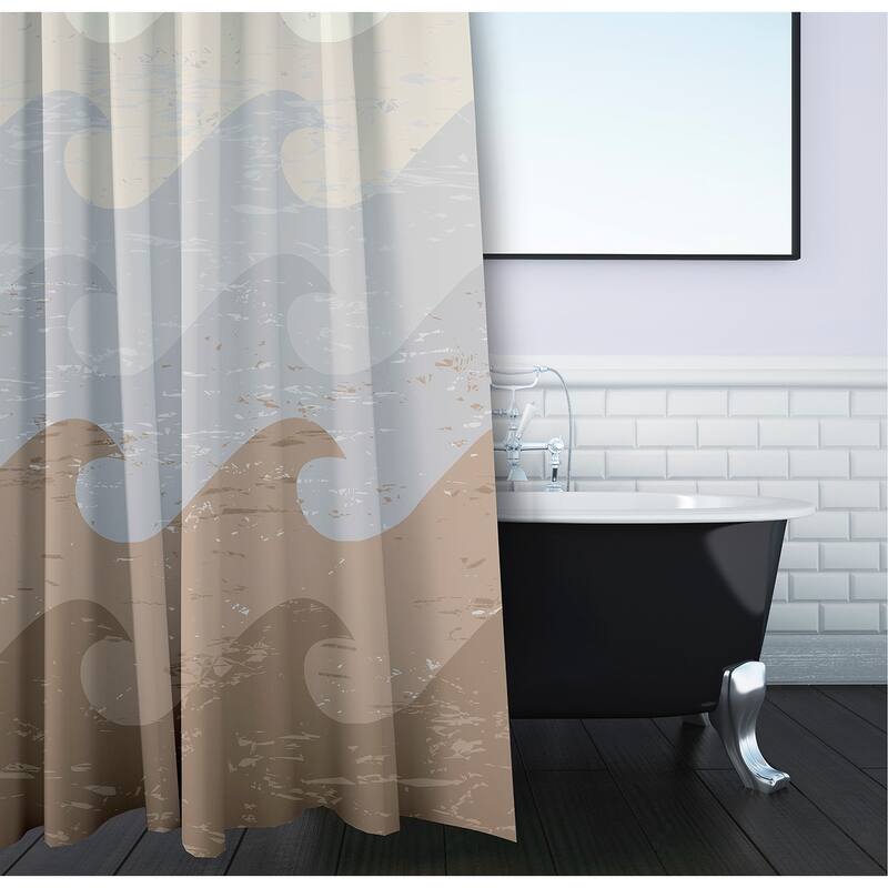 Deep Sea Geometric Print Shower Curtain