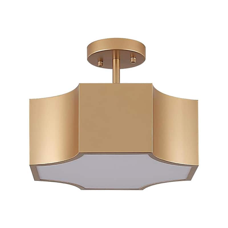 3 Light bulbs light gold light fixture acrylic, metalc ceiling light - N/A