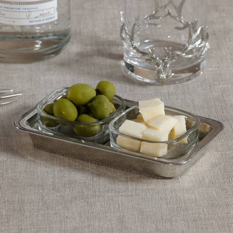 St. Moritz Pewter & Glass Condiment Set