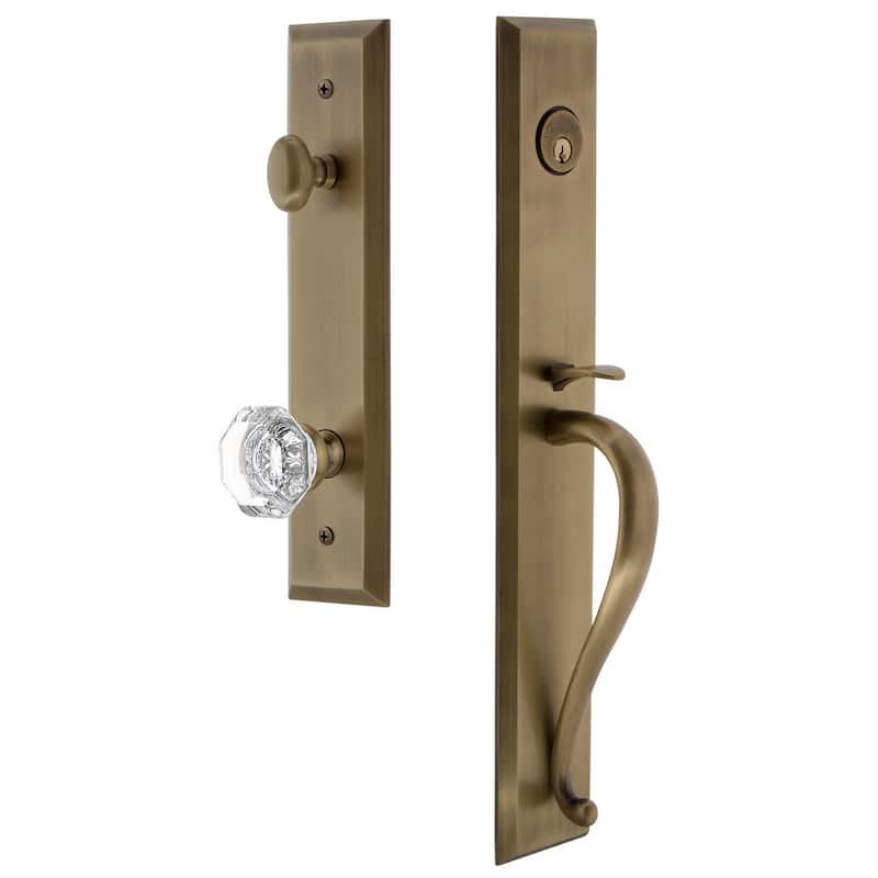 Grandeur Fifth Avenue Solid Brass Rose Keyed Entry Single Cylinder - Vintage Brass