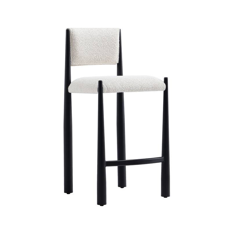 Manhattan Comfort Lennor Metal Boucle Counter Stool