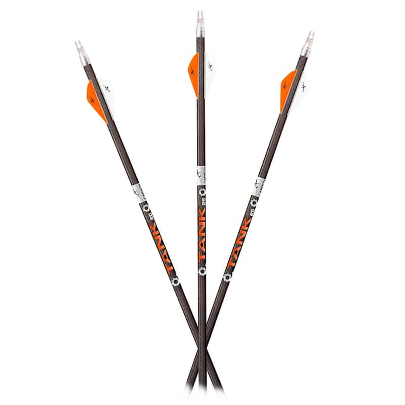 Carbon Express Tank 25 .400 Shafts 12-Pack - Black/Orange
