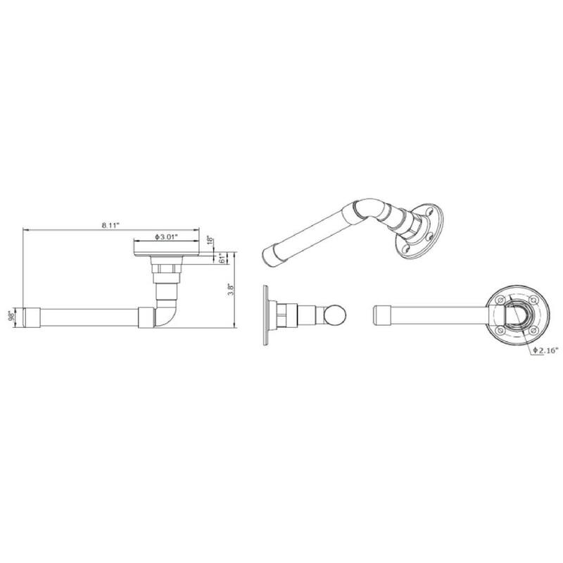 Design House Wall Mounted Single Post Toilet Paper Holder