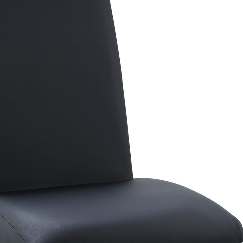 HomeRoots Set of Two Black Upholstered Faux Leather Dining Side Chairs