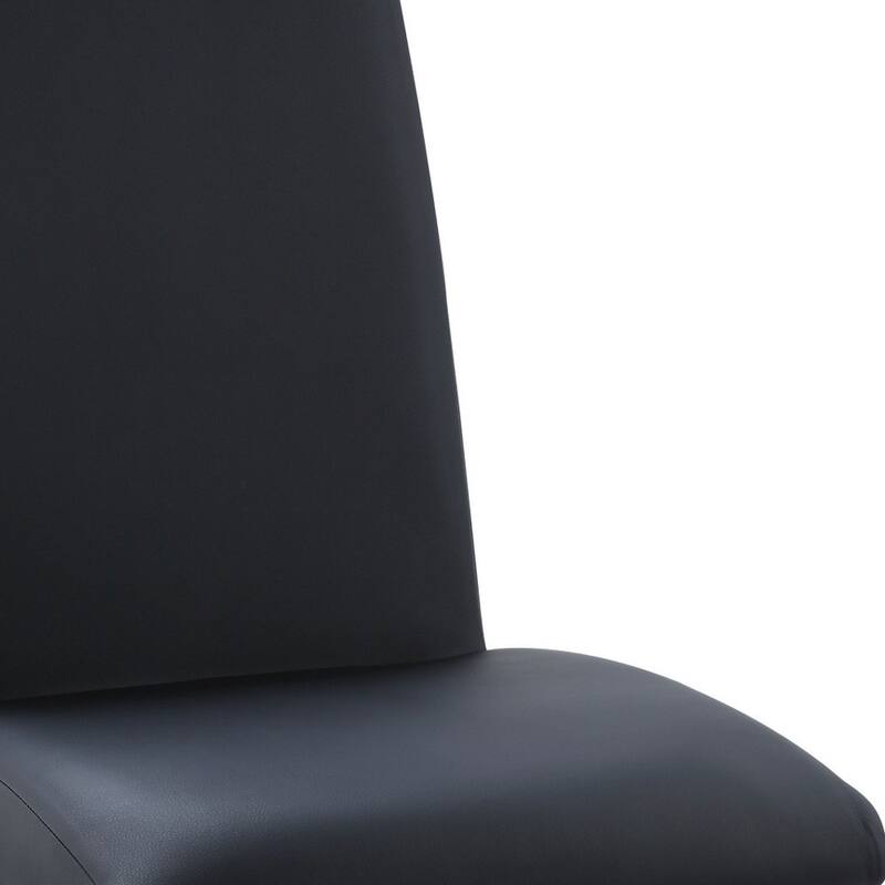 HomeRoots Set of Two Black Upholstered Faux Leather Dining Side Chairs