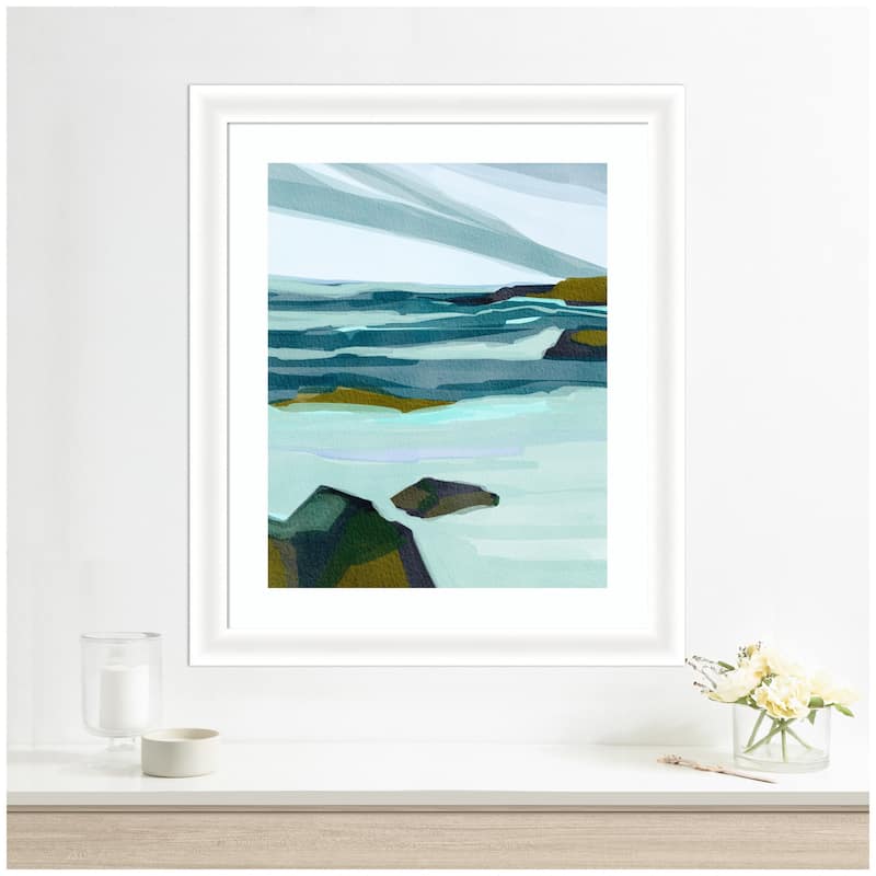 Kate and Laurel Framed Art Ocean Breeze by Nikita Jariwala