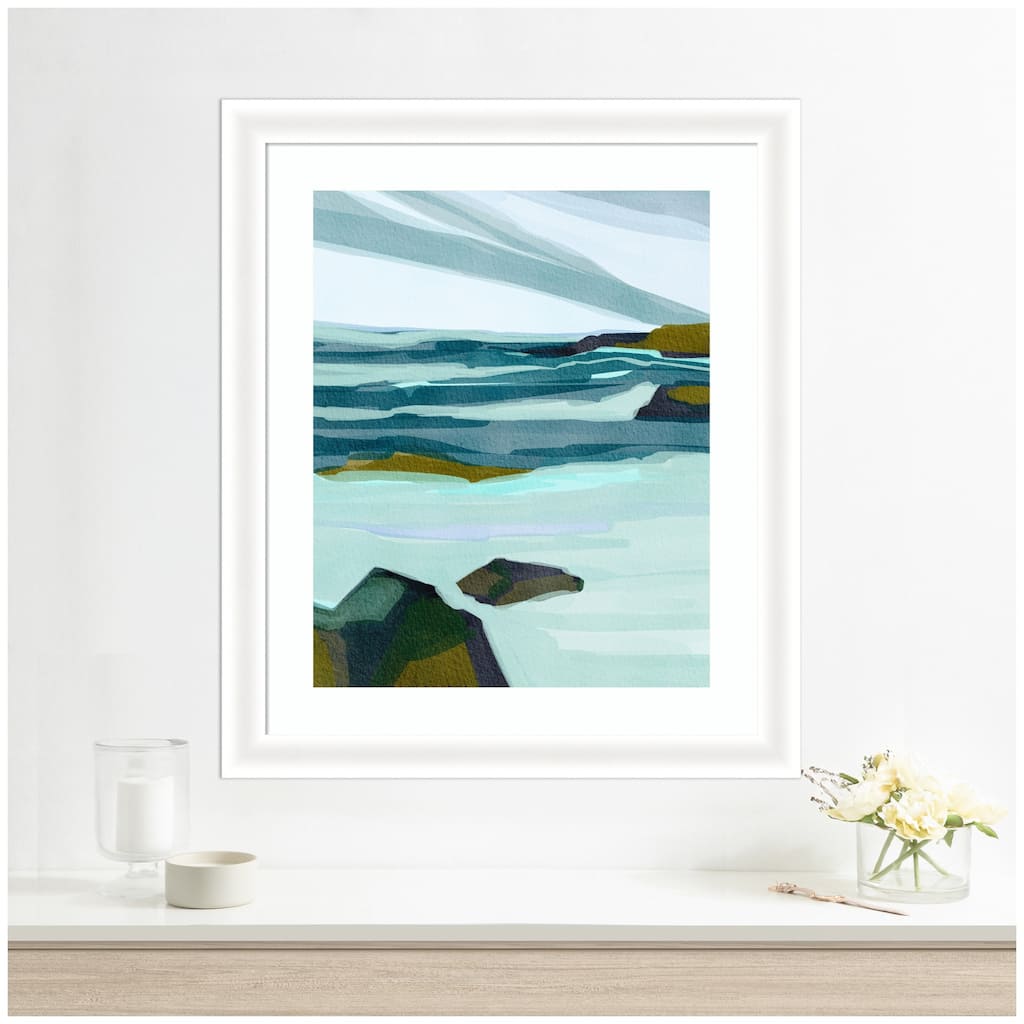 Kate and Laurel Framed Art Ocean Breeze by Nikita Jariwala