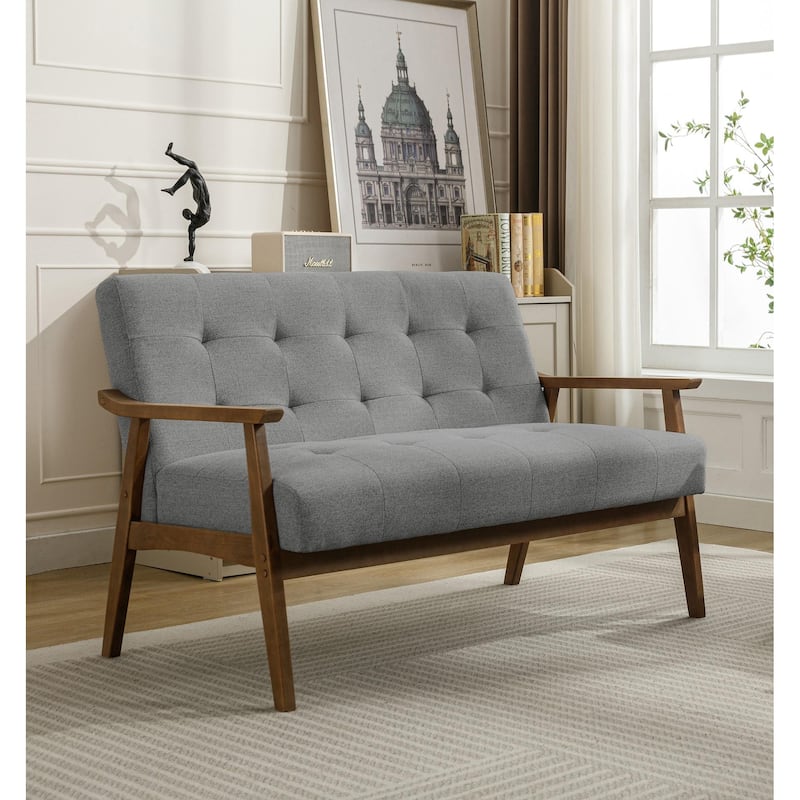 Porthos Home Mabel Fabric Loveseat Small Couch Sofa with Rubberwood Legs