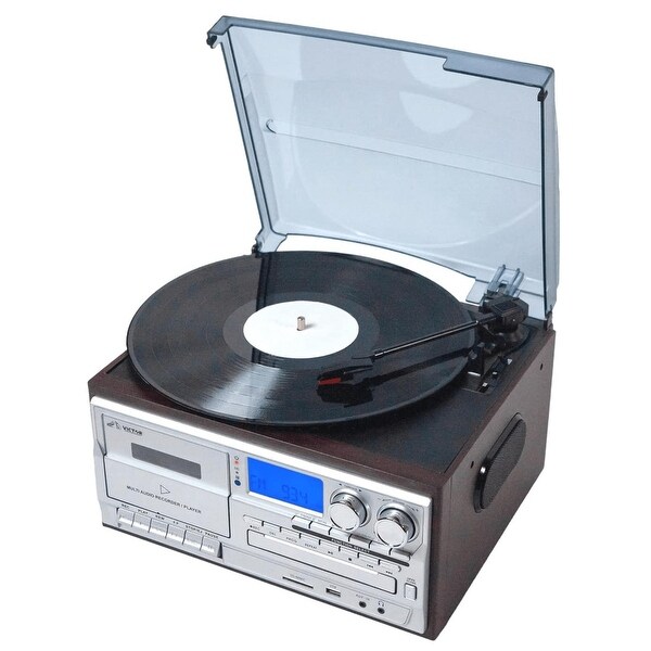 Victor Cosmopolitan 8-in-1 Turntable Music Center with Bluetooth Victor Cosmopolitan 8-in-1 Turntable Music Center with Bluetooth