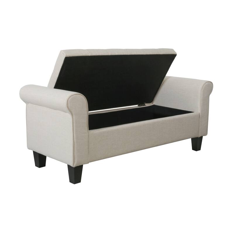 Porthos Home Theon Fabric Flip Top Button Tufted Storage Bench