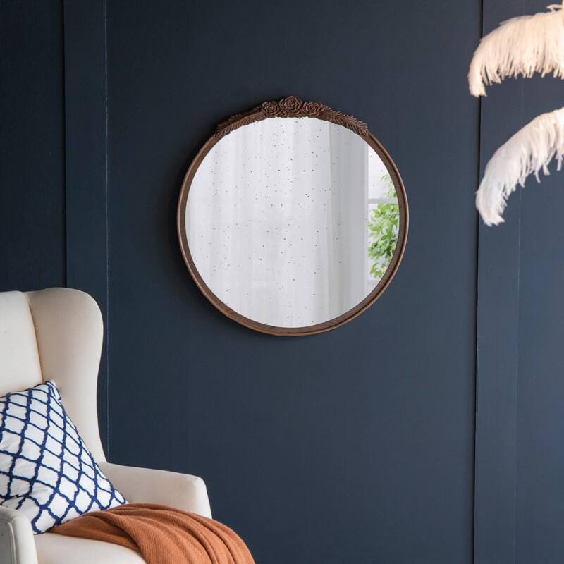 Mid-Century Style Living Room Round Mirror