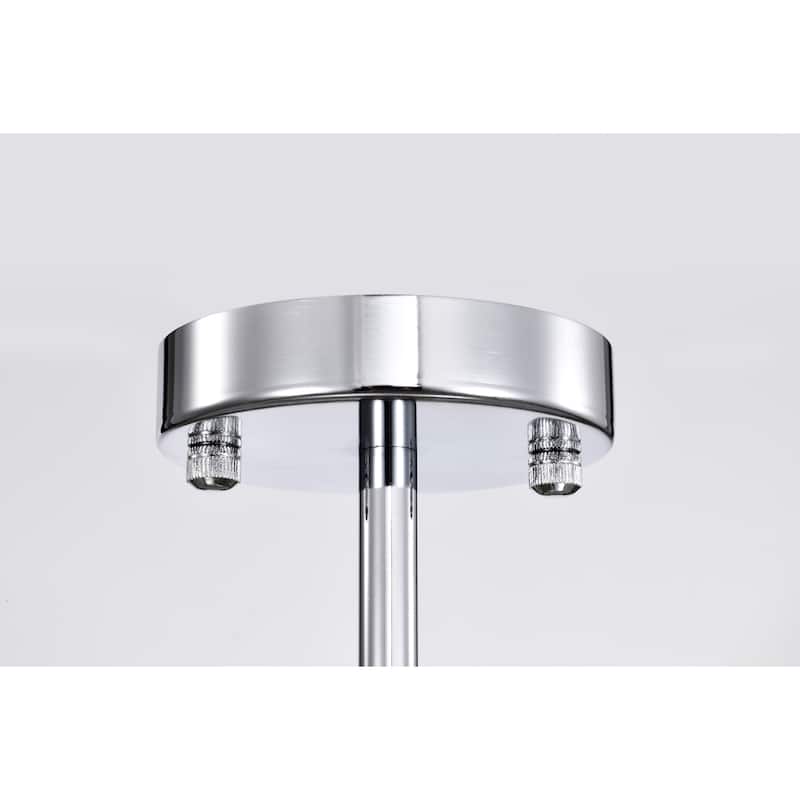 Pomine 24 Inch Modern Crystal Shade Semi Flush Mount 5-Light