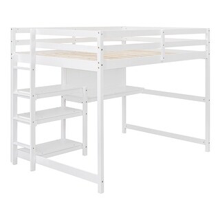 Versatile Full Loft Bed with Desk and Writing Board, Drawers Cabinet