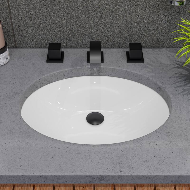 ALFI brand ABC602 White 23" Oval Undermount Ceramic Sink