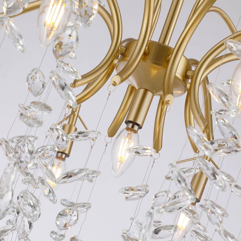 9-Light Modern Creative Personalized Golden-Finish glam Crystal Chandelier