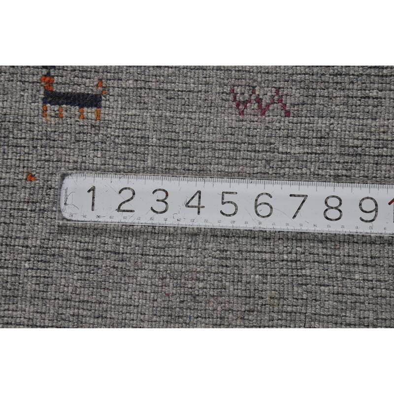 Hand Knotted Oriental 100% Wool Carpet Tribal Tribal Greys & Charcoal Gabbeh Area Rug - 7' 9'' X 4' 11''