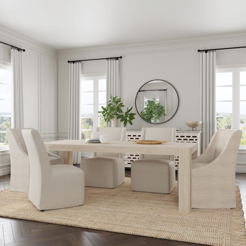 Classic Home Warwick Upholstered Rolling Dining Chair