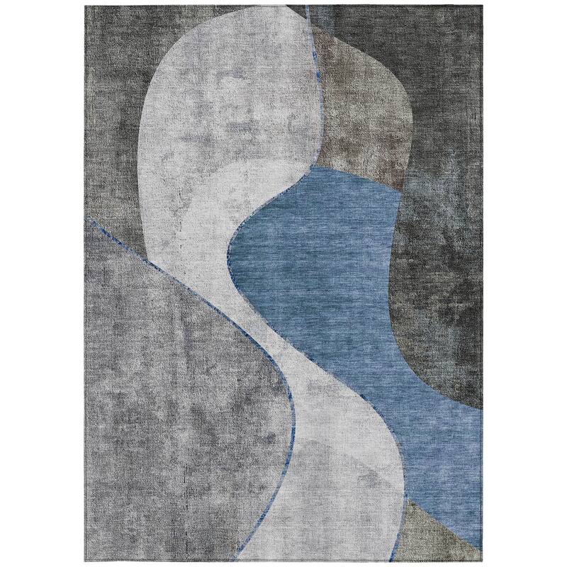 HomeRoots Abstract Transitional Rectangle Outdoor Rug