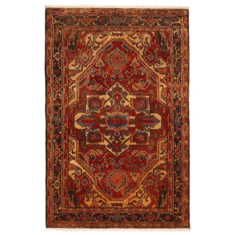 ECARPETGALLERY Hand-knotted Jules Sultane Red Wool Rug - 4'0 x 6'2