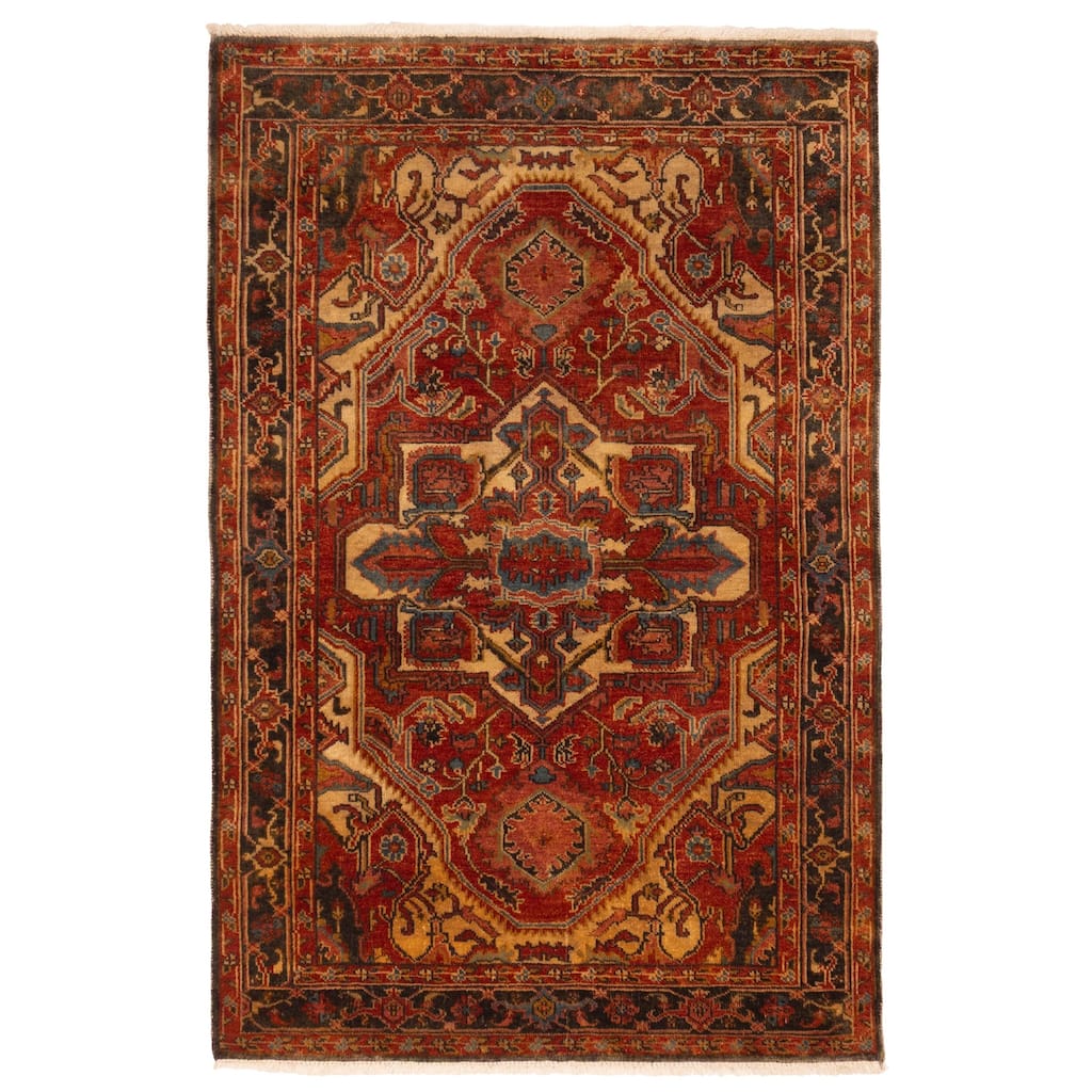 ECARPETGALLERY Hand-knotted Jules Sultane Red Wool Rug - 4'0 x 6'2