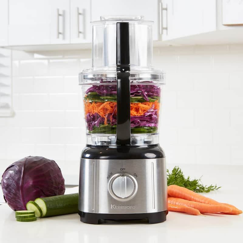 Kenmore 11-Cup Food Processor and Vegetable Chopper, Black & Silver